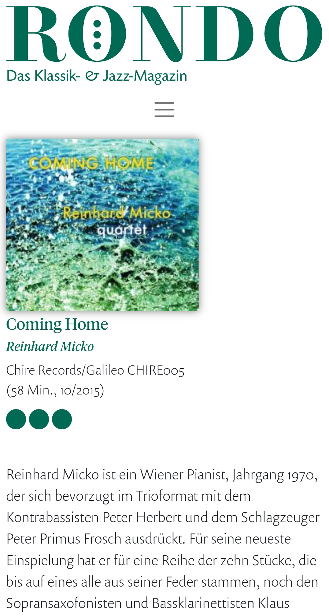 RONDO MAGAZIN 2017DIE PRESSE 2017